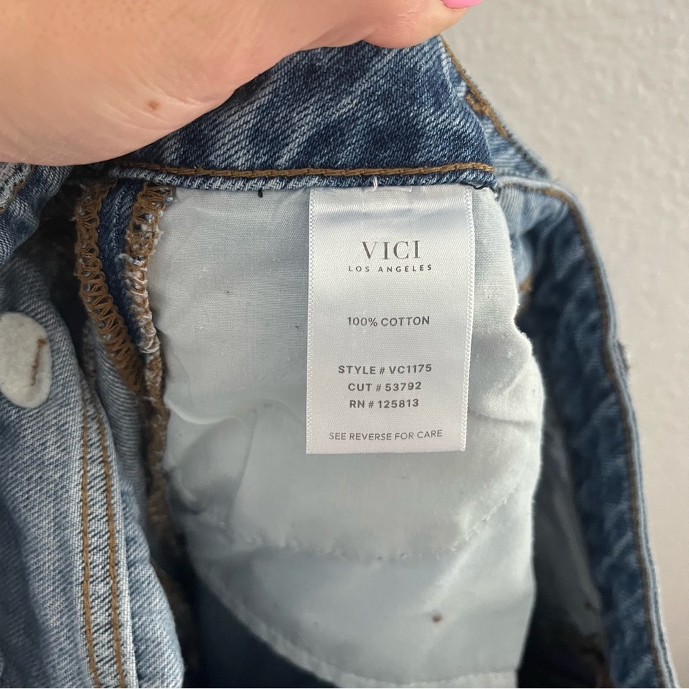 VICI Los Angeles Wide Leg Raw Hem Jeans Size 29 - Picture 11 of 12